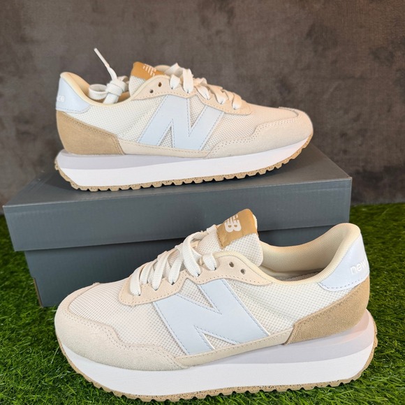 New Balance Shoes - New Balance 237 Casual Running Shoes Cream Tan White Womens Size 6.5